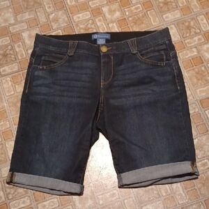 Dark Blue Denim Women's Shorts Tummy Control Democracy 16W Ab Solution